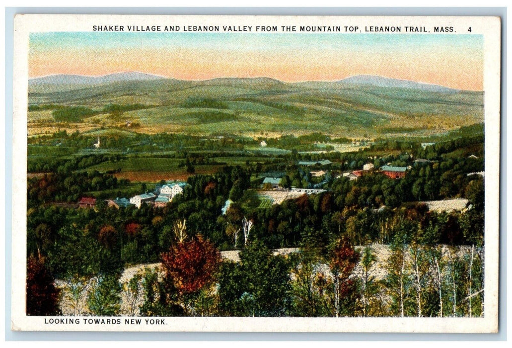 Shaker Village And Lebanon Trail Valley Mountain Top Massachusetts MA Postcard