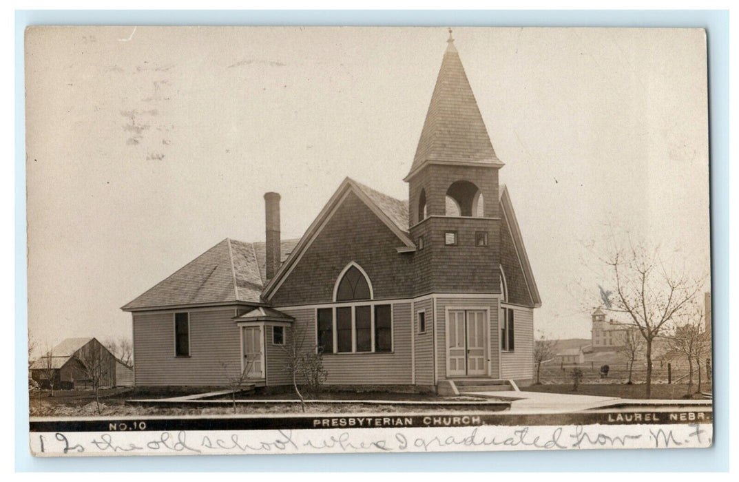 Presbyterian Church Laurel Nebraska 1908 Phoenix RPPC Photo Antique Postcard