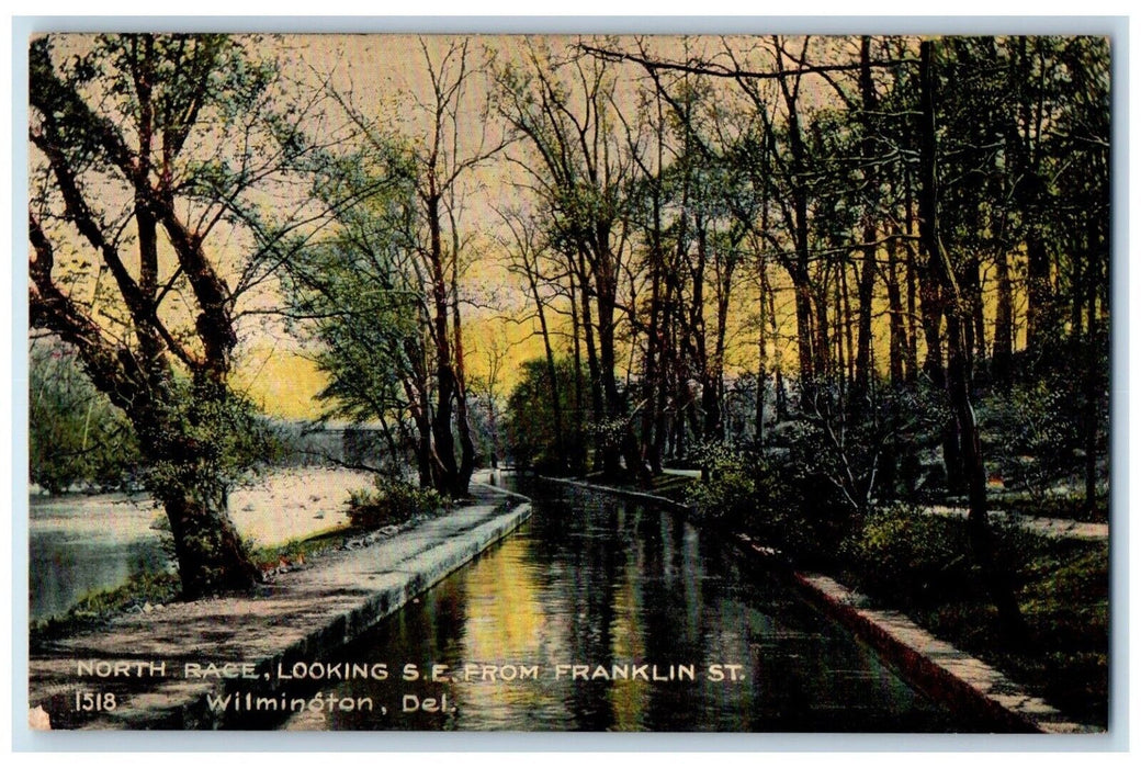 c1910 River North Race Looking SE Franklin St Wilmington Delaware DE Postcard