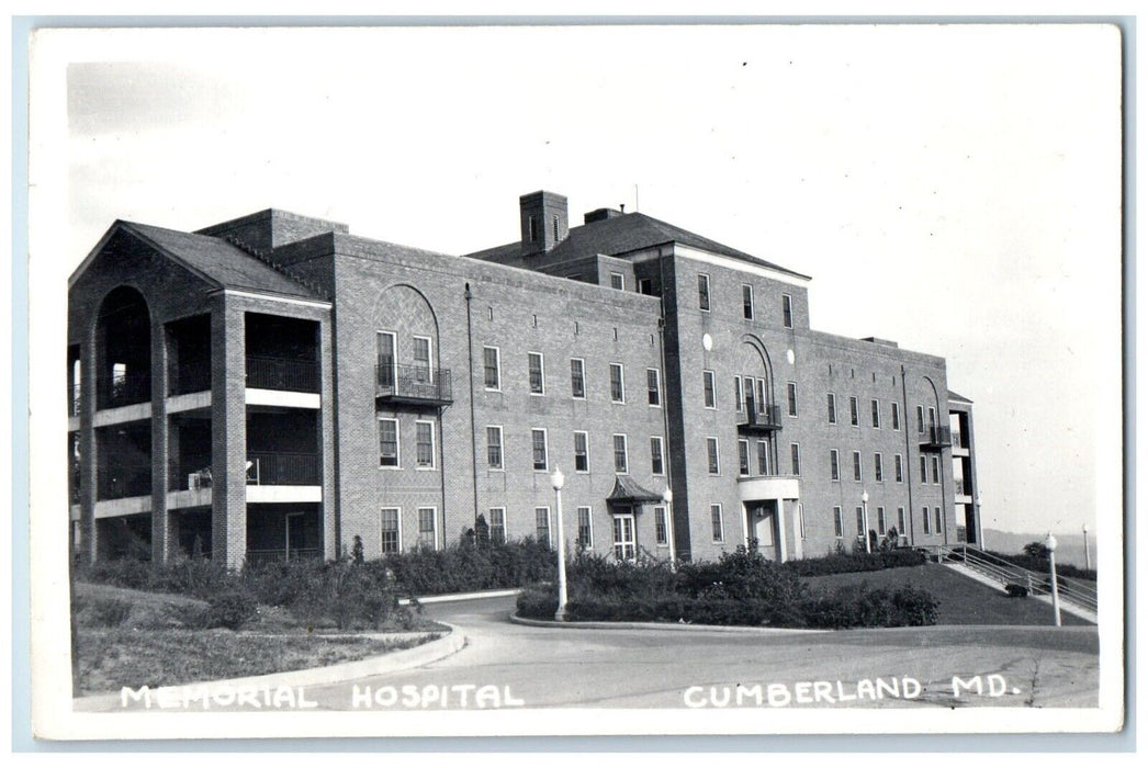 c1950's Memorial Hospital Cumberland Maryland MD RPPC Unposted Photo Postcard
