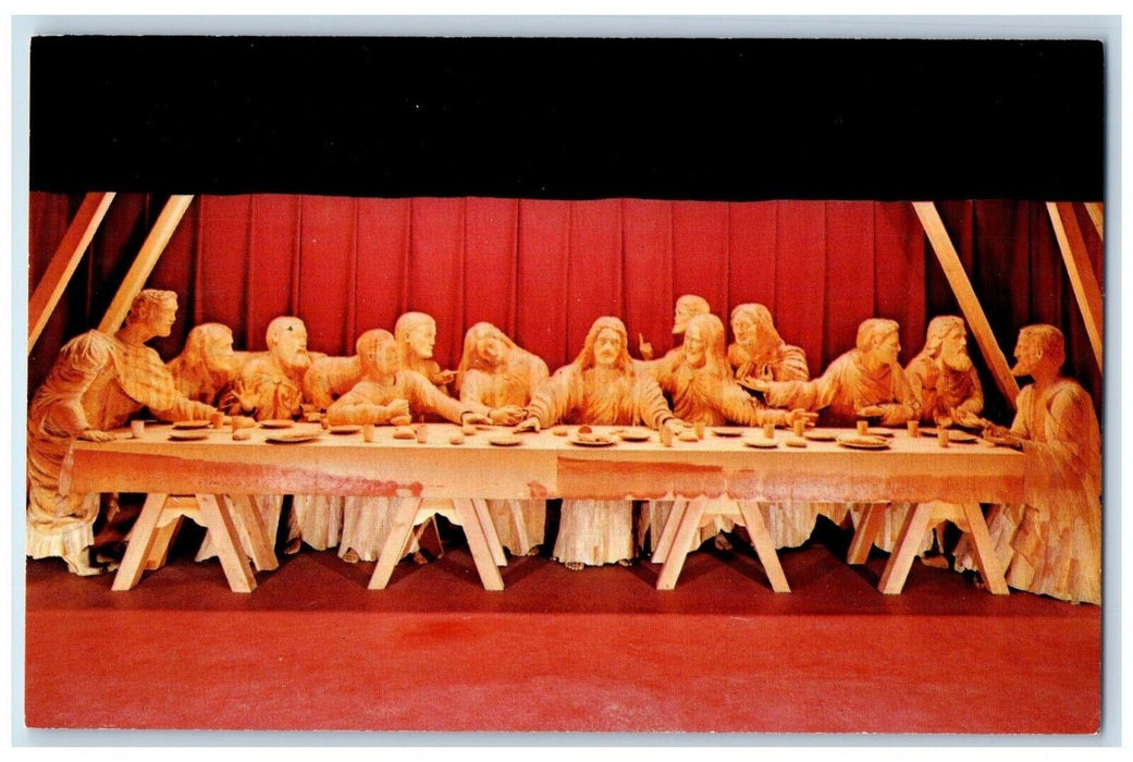 The Last Supper Museum Of Wood Carving Spooner Wisconsin WI Vintage Postcard