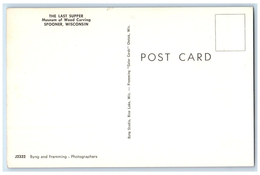 The Last Supper Museum Of Wood Carving Spooner Wisconsin WI Vintage Postcard