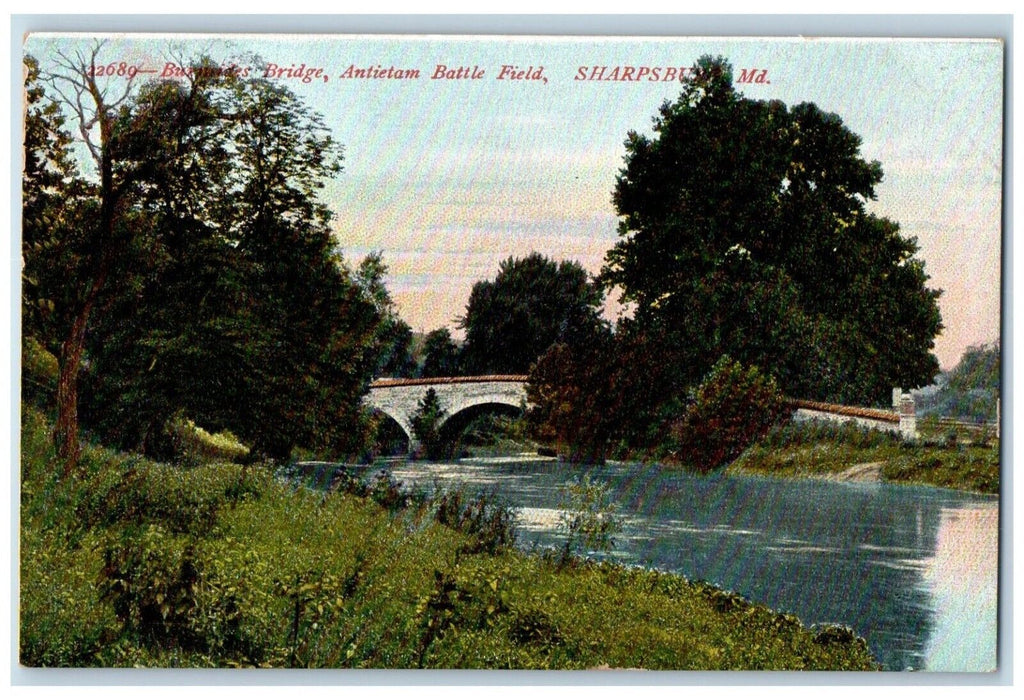 1910 Burnsides Bridge Antietam Battle Field Sharpsburg Maryland Vintage Postcard