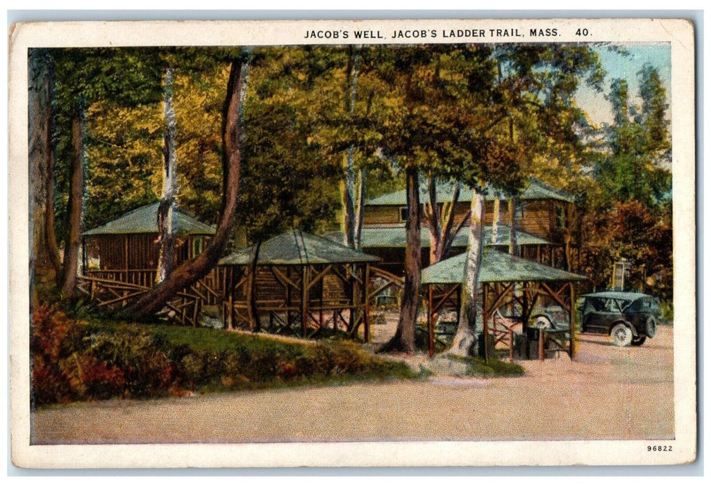 c1930's View Of Jacob's Well Ladder Trail Massachusetts MA Vintage Postcard