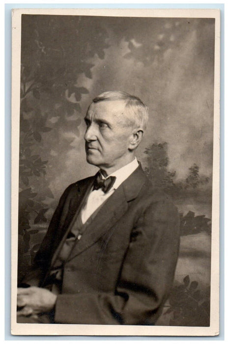 1917 Studio Portrait Man Lockport New York NY RPPC Photo Unposted Postcard