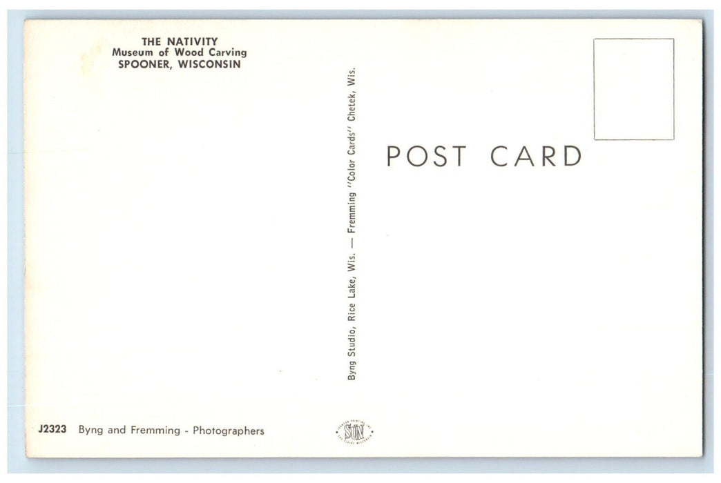 The Nativity Museum Of Wood Carving Spooner Wisconsin WI Vintage Postcard