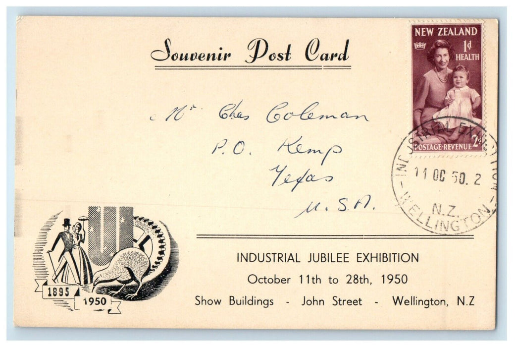 1950 Industrial Jubilee Exhibition Souvenir New Zealand Wellington Postcard