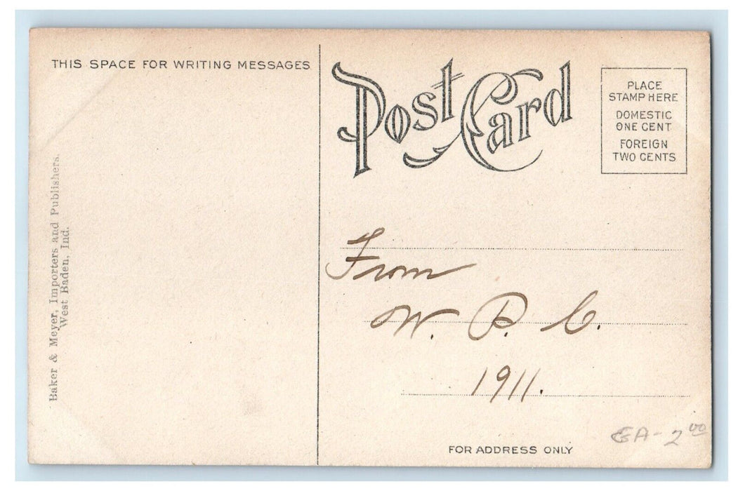 1911 West Baden Springs Hotel Office Lobby Indiana IN Interior Postcard