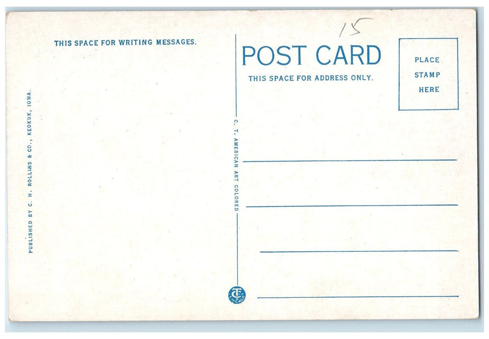 c1950's Keokuk Senior High School Campus Building Roadside View Iowa IA Postcard