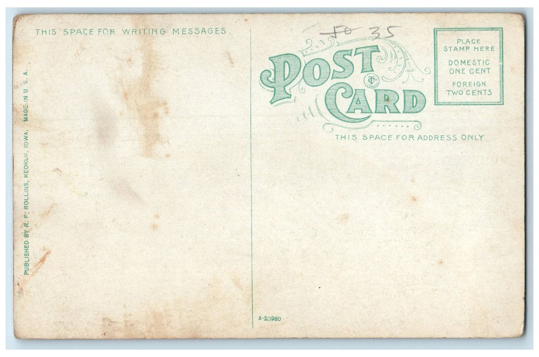 c1950's The Dam Lake River Power Source Sailboat Ferry Keokuk Iowa IA Postcard