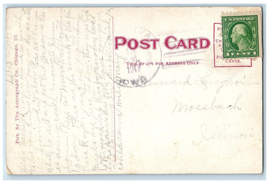 1917 St. Tomas Hospital Building Marshalltown Iowa IA Posted Antique Postcard