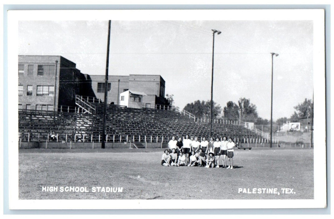 c1940's High School Stadium Palestine Texas TX RPPC Photo Unposted Postcard