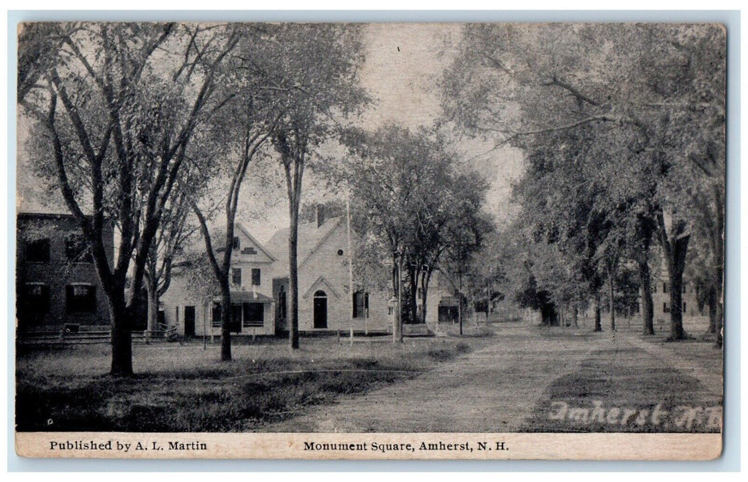 c1910 Monument Square Amherst Road New Hampshire Frank Swallow Vintage Postcard
