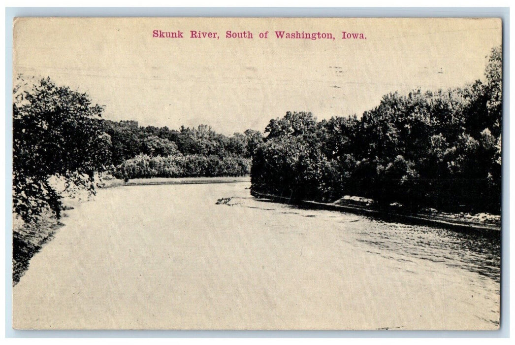 1913 View Of Skunk River South Of Washington Iowa IA Posted Antique Postcard