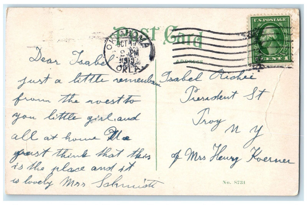 1919 Carnegie Library Oklahoma Exterior Scene City Oklahoma OK Posted Postcard