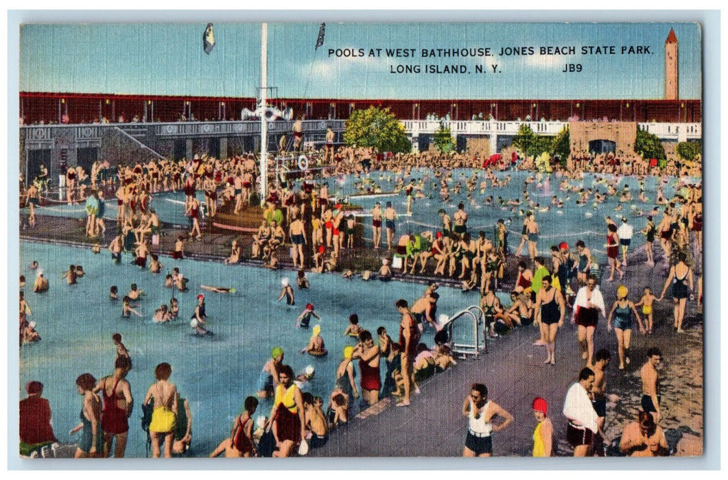 Pools At West Bathhouse Jones Beach State Park Long Island New York NY Postcard