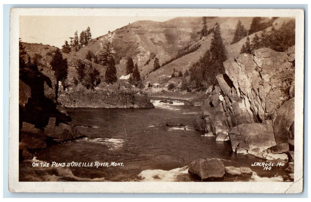 1930 View On The Pend Oreille River Polson Montana MT RPPC Photo Posted Postcard