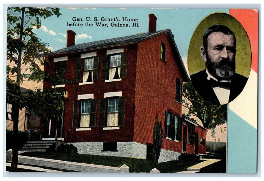 c1950 General US Grant's House Before War Building Galena Illinois IL Postcard