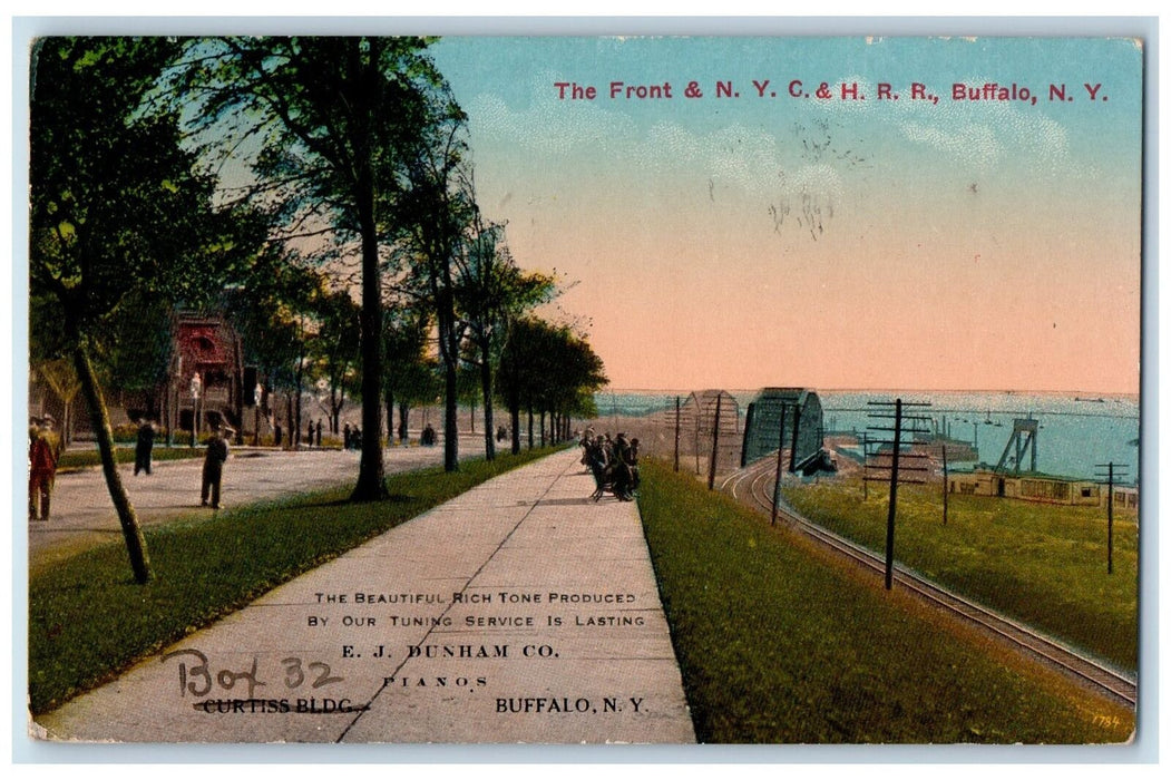 1920 The Front NYC HRR Tourist Buffalo New York NY Piano Advertising Postcard
