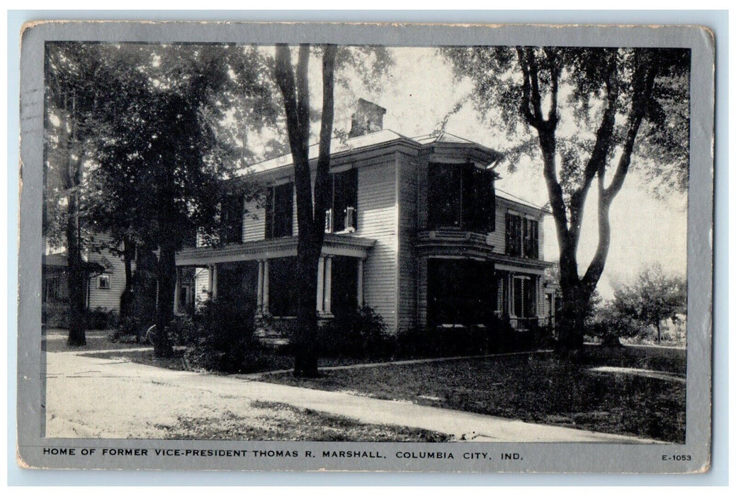 1949 Home Of Former Vice-President Thomas R. Marshall Columbia City IN Postcard