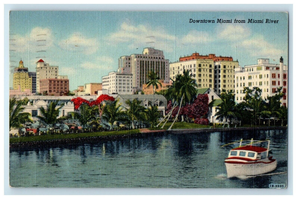 1948 Phil Dietz Gulf Station Glenside PA Advertising Miami Florida Postcard