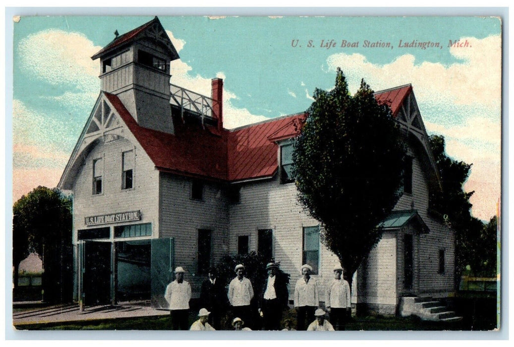 1912 Exterior View United States Boat Station Ludington Michigan Posted Postcard