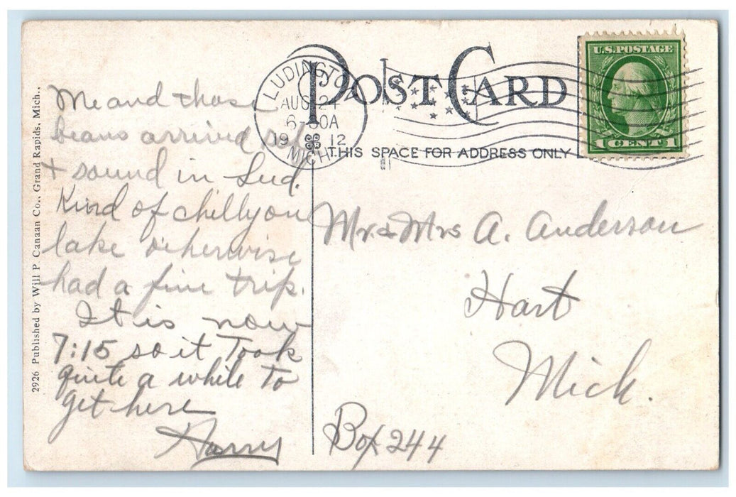 1912 Exterior View United States Boat Station Ludington Michigan Posted Postcard