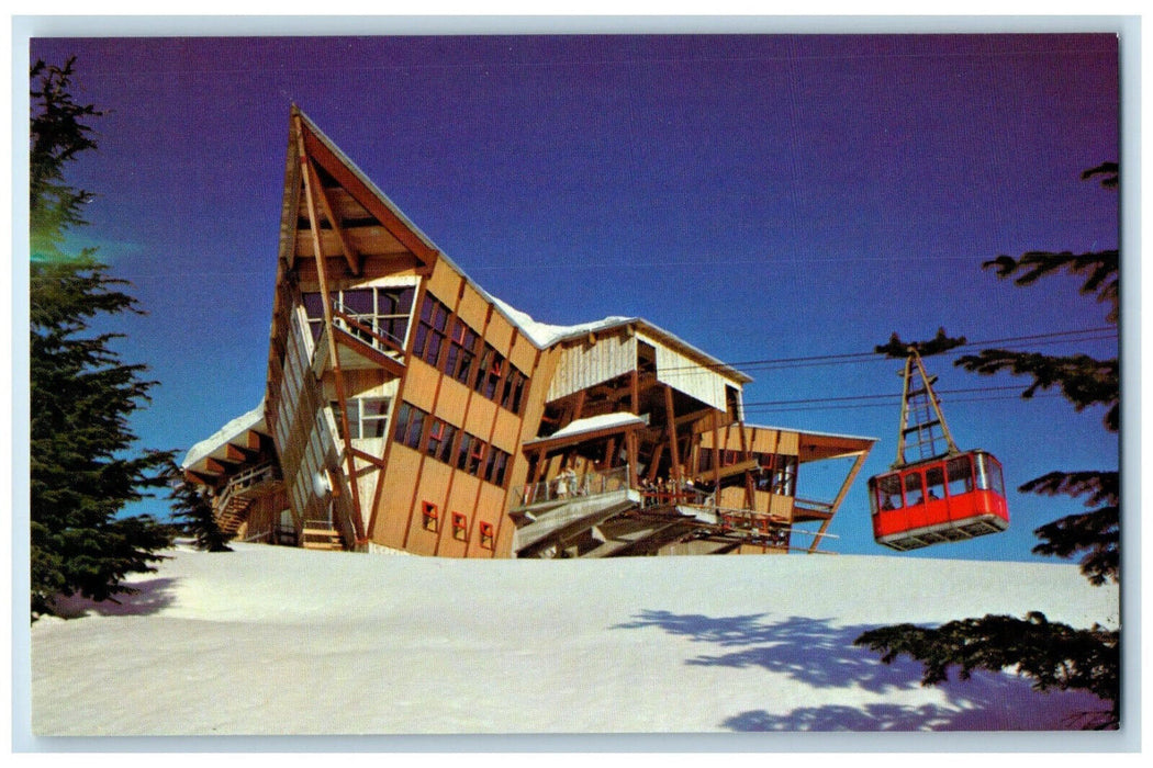 c1950's Cable Car Top of Grouse Mountain North Vancouver BC Canada Postcard