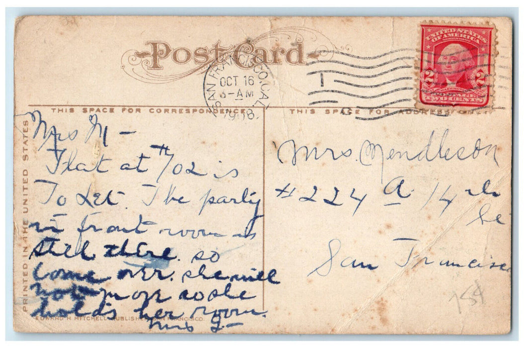 1908 Boat Landing At Lake Tahoe San Francisco California CA Antique Postcard
