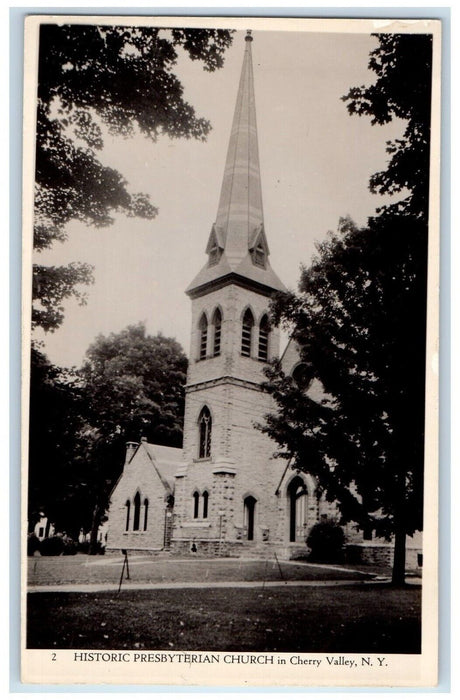 Historic Presbyterian Church In Cherry Valley NY RPPC Photo Antique Postcard