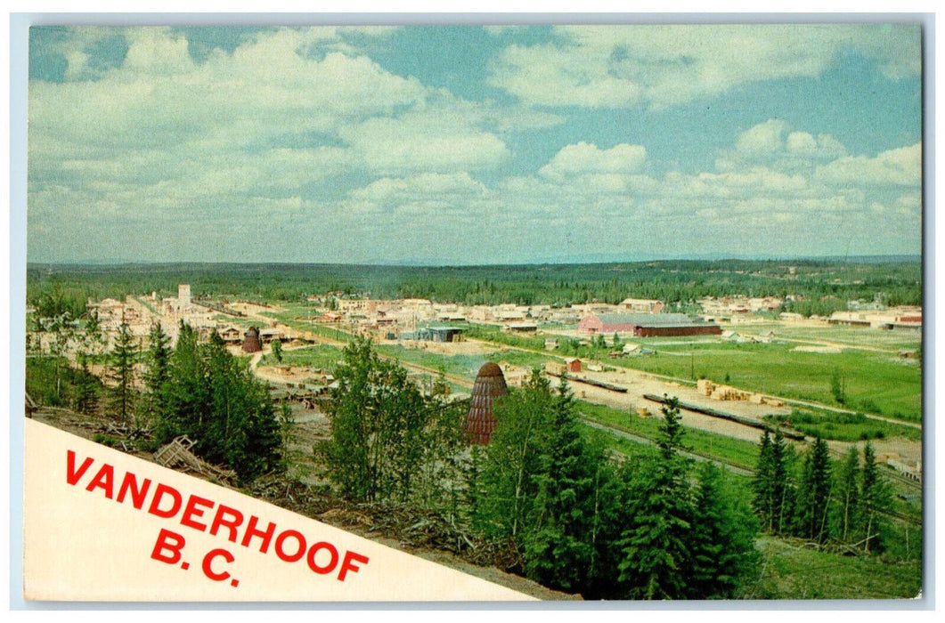 c1950's View of Buildings in Vanderhoof British Columbia Canada Postcard