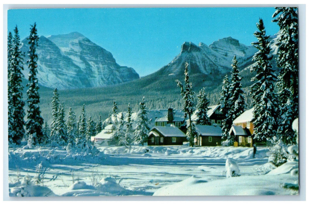 c1950's Lake Louise Post Hotel Canadian Rockies Canada Vintage Postcard