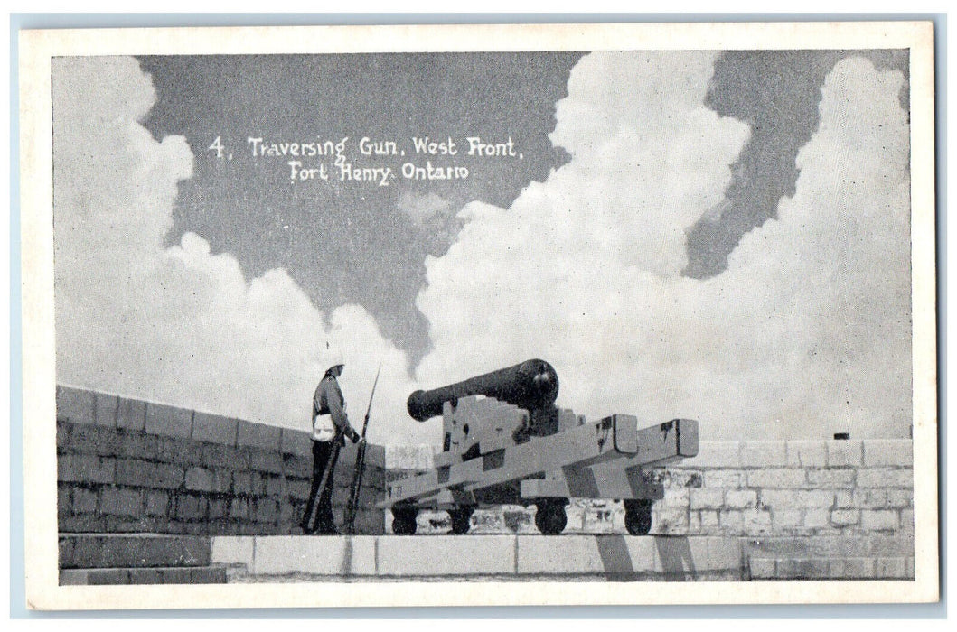 c1920's Traversing Gun Cannon West Front Fort Henry Ontario Canada Postcard