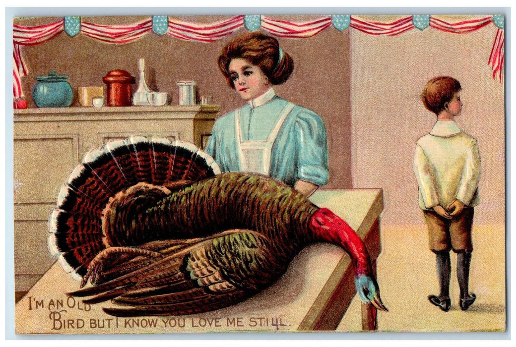 1910 Thanksgiving Turkey For Dinner Glenrock Pennsylvania PA Embossed Postcard