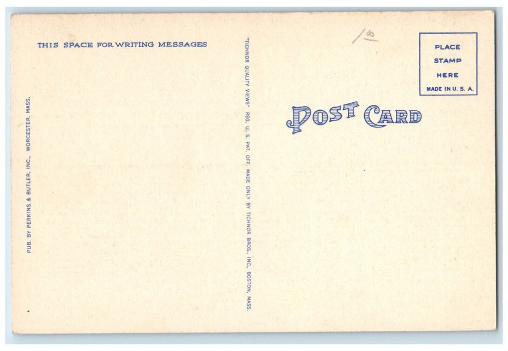 c1930's Boys Club Building Street View Worcester Massachusetts MA Postcard
