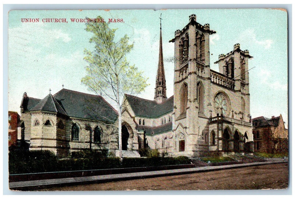 c1910's J. O. O. F. Building Worcester Massachusetts MA Posted Antique Postcard