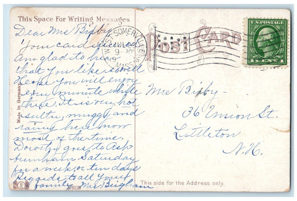 c1910's J. O. O. F. Building Worcester Massachusetts MA Posted Antique Postcard