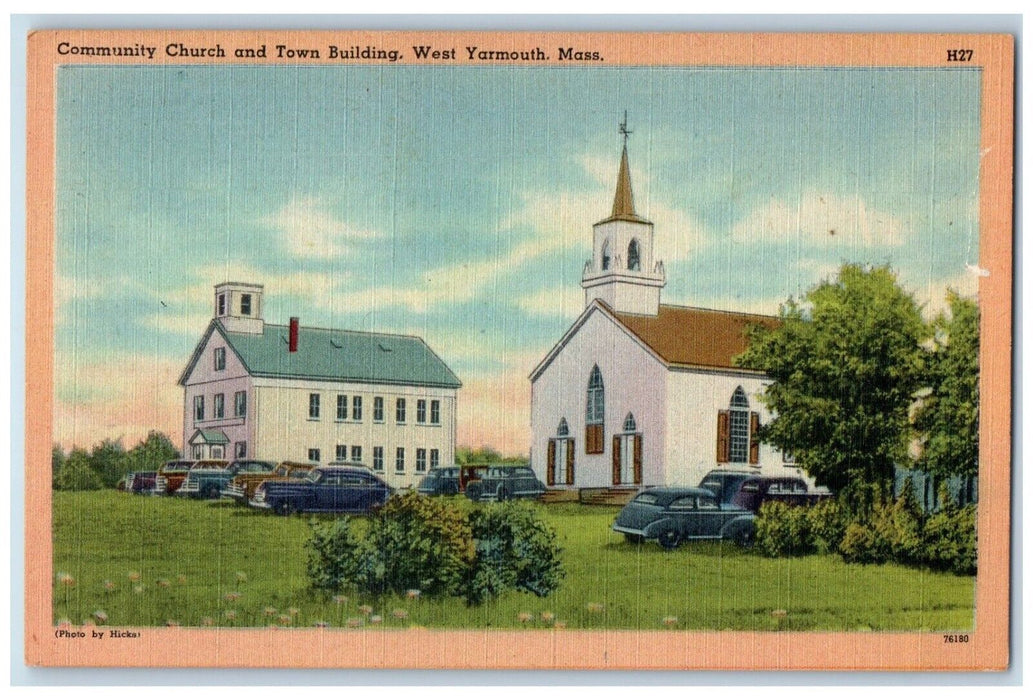 Community Church And Town Building West Yarmouth Massachusetts MA Postcard