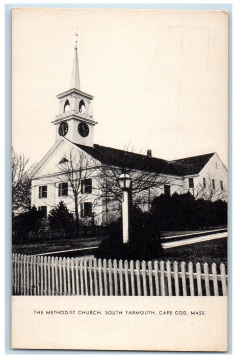 The Methodist Church Tower Clock South Yarmouth Cape Cod MA Vintage Postcard