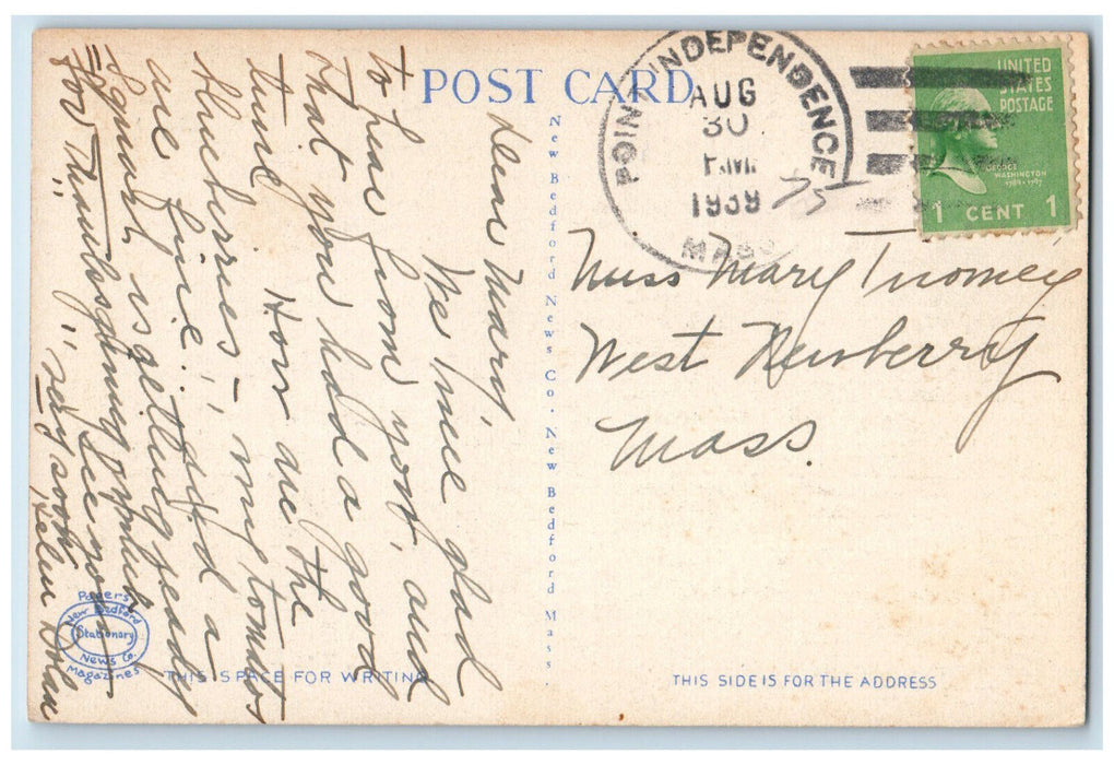 1939 St. Mary's Catholic Church Onset Massachusetts MA Vintage Postcard