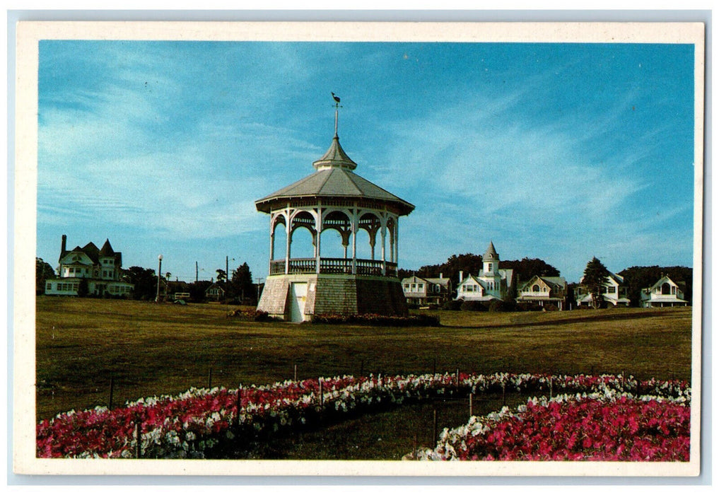 c1960's Oak Bluffs Gazebo in Ocean Park Oak Bluffs Massachusetts MA Postcard
