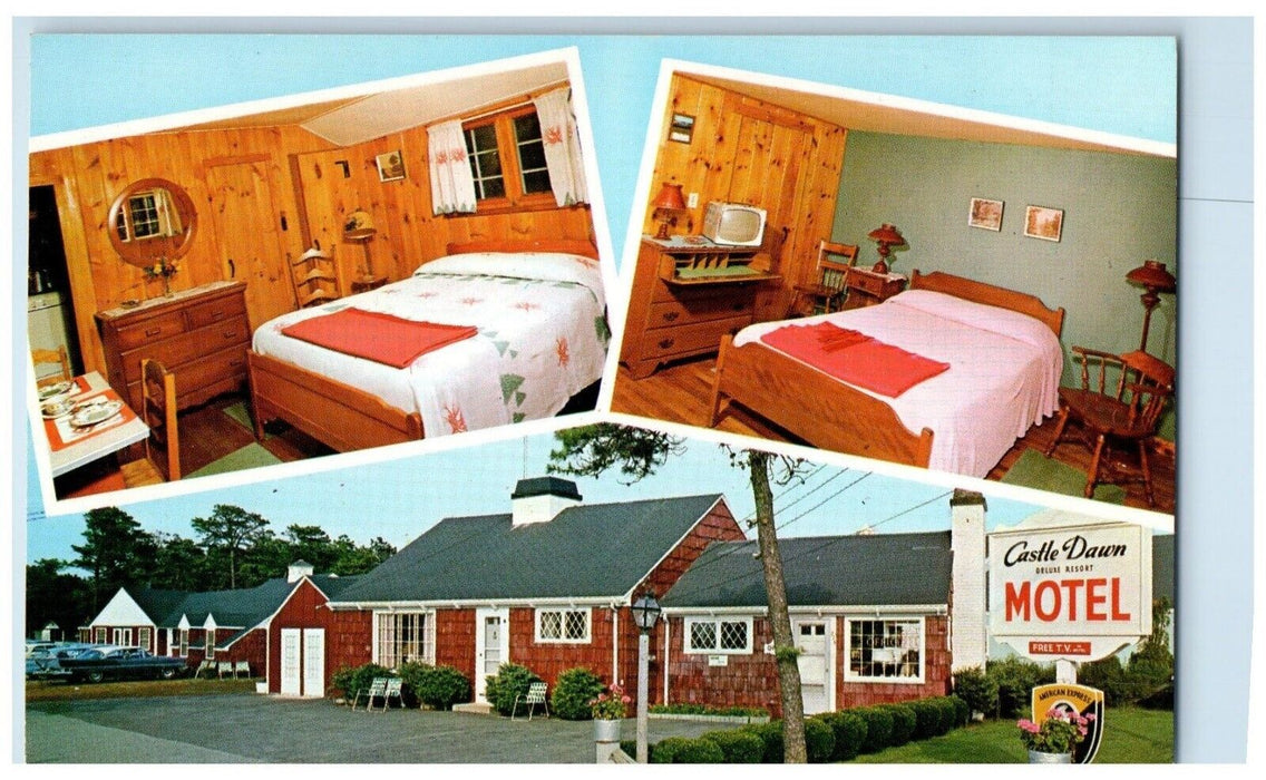 The Castle Dawn Motel West Yarmouth Massachusetts MA Multiview Vintage Postcard