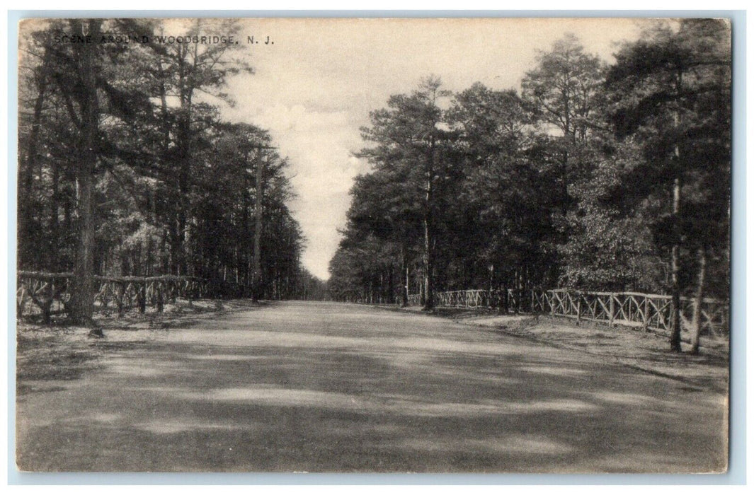 1961 Scene Around Woodbridge Road Street New Jersey NJ Vintage Antique Postcard