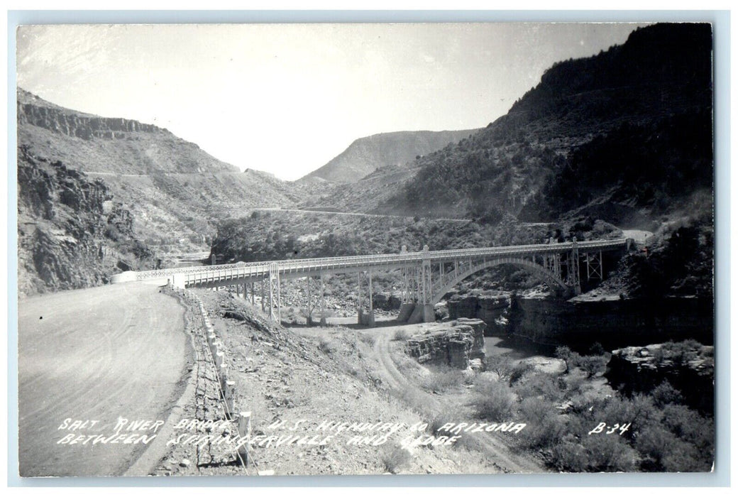 Salt River Bridge Highway Arizona Springerville And Globe RPPC Photo Postcard