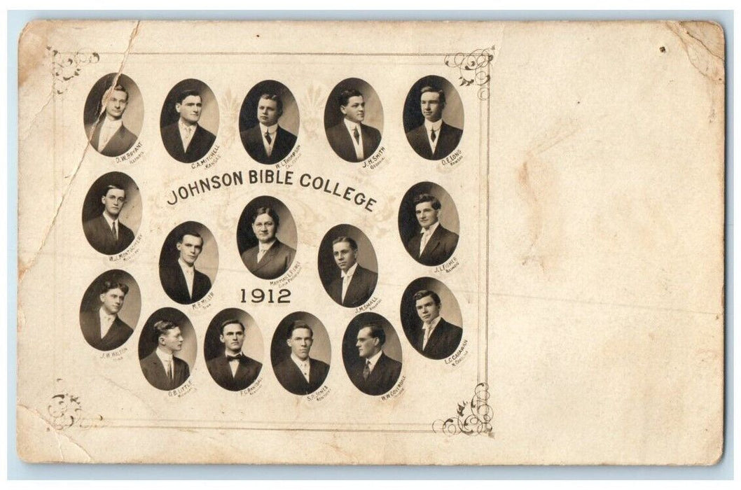 1912 Johnson Bible College Evangelical Kimberlin Heights TN RPPC Photo Postcard