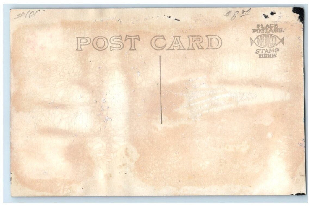 c1910's Rainy Night Street View Jepson Stockton Kansas KS RPPC Photo Postcard