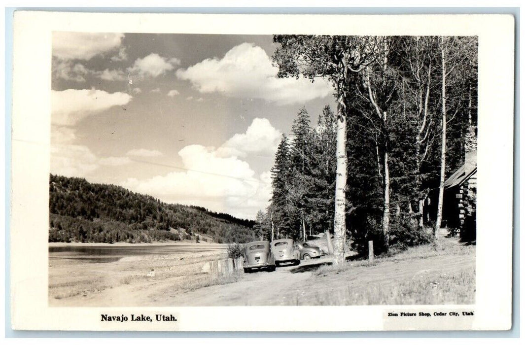 c1940's Navajo Lake Forest Cars View Utah UT RPPC Photo Unposted Postcard