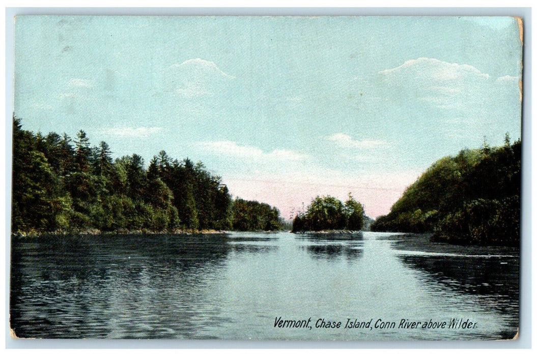 1910 Conn River Wilder Chase Island Vermont VT Vintage Antique Unposted Postcard