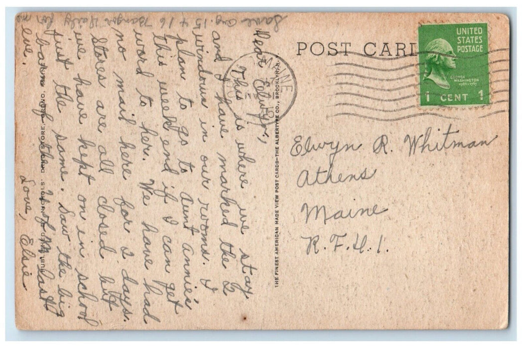1945 Estabrooke University Maine Playing Archery Field Orono Maine ME Postcard
