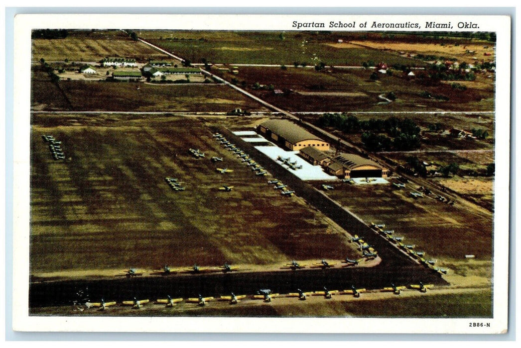 c1960 Aerial View Spartan School Aeronautics Miami Oklahoma OK Unposted Postcard